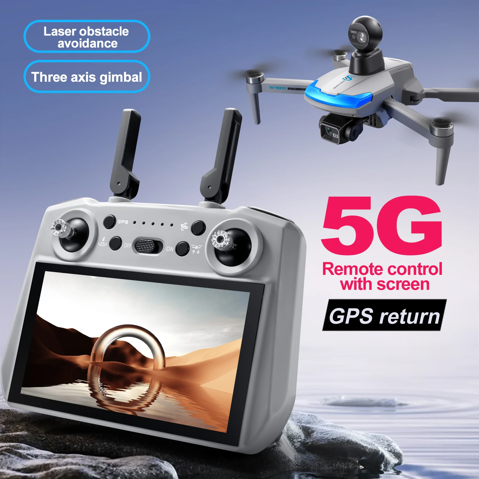 S185 Drone Profesional 2.7K HD - Drone Gps Mount ulasan dan harga
